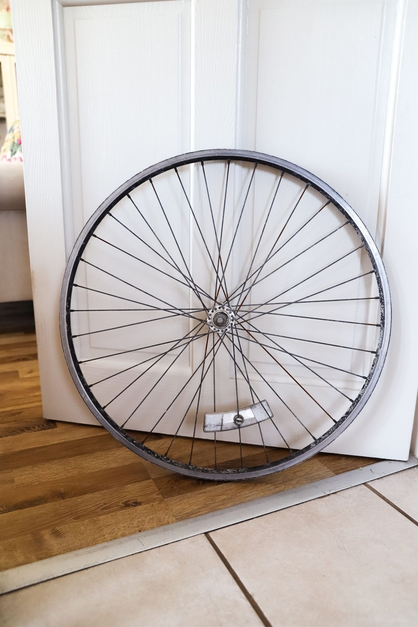 Old store bicycle wheel